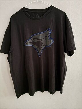 Toronto Blue Jays Blackout Birdhead Logo T-Shirt Size XL MLB Fan Gear